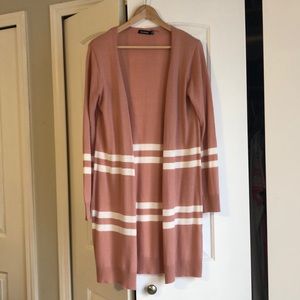 Long pink cardigan